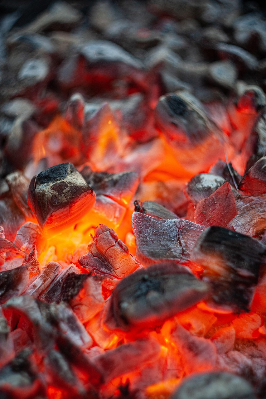 coals, burn, fire, grill, hot, flame